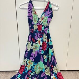 Summer Beachy Stretchy Floral V-Neck Maxi Dress